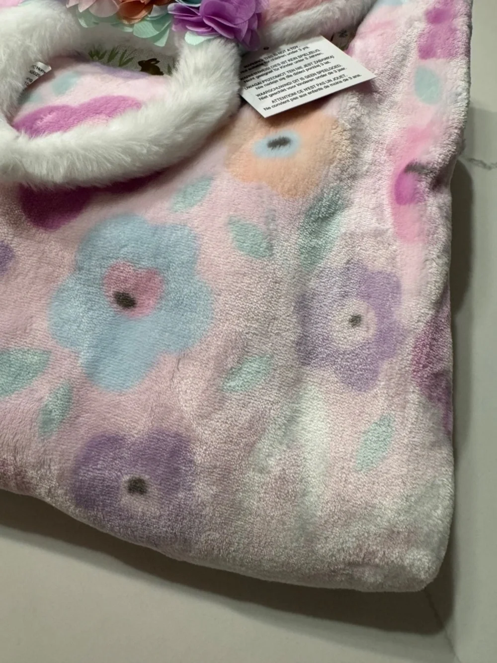 Bunny & Flowers Baby/Toddler Blanket and Headband NEW